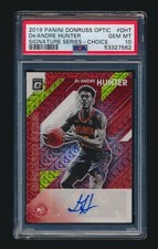 PSA 10 DE'ANDRE HUNTER 2019-20 PANINI DONRUSS OPRIC SIGNATURE SERIES CHOICE HOLO
