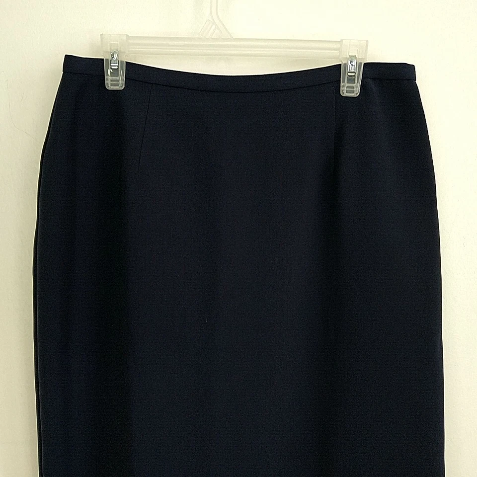 Falda Villager para mujer talla 14 negra lisa hasta la rodilla lápiz abertura cierre de cremallera Foto 2 de 4