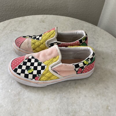 Vans Slip On Classic Patchwork Shoes, Youth Size RARE!