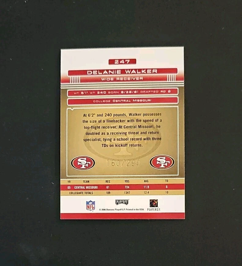 2006 Absolute Memorabilia #247 Delanie Walker AU RC #'d 160/299 - Image 2 of 2