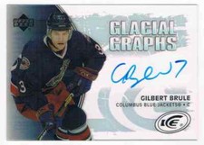 2005-06 ICE GLACIAL GRAPHS GILBERT BRULE AUTO COLUMBUS BLUE JACKETS #GG-GB