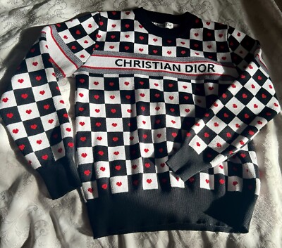 CHRISTIAN DIOR designer Check Cashmere ladies Rare jumper Pullover