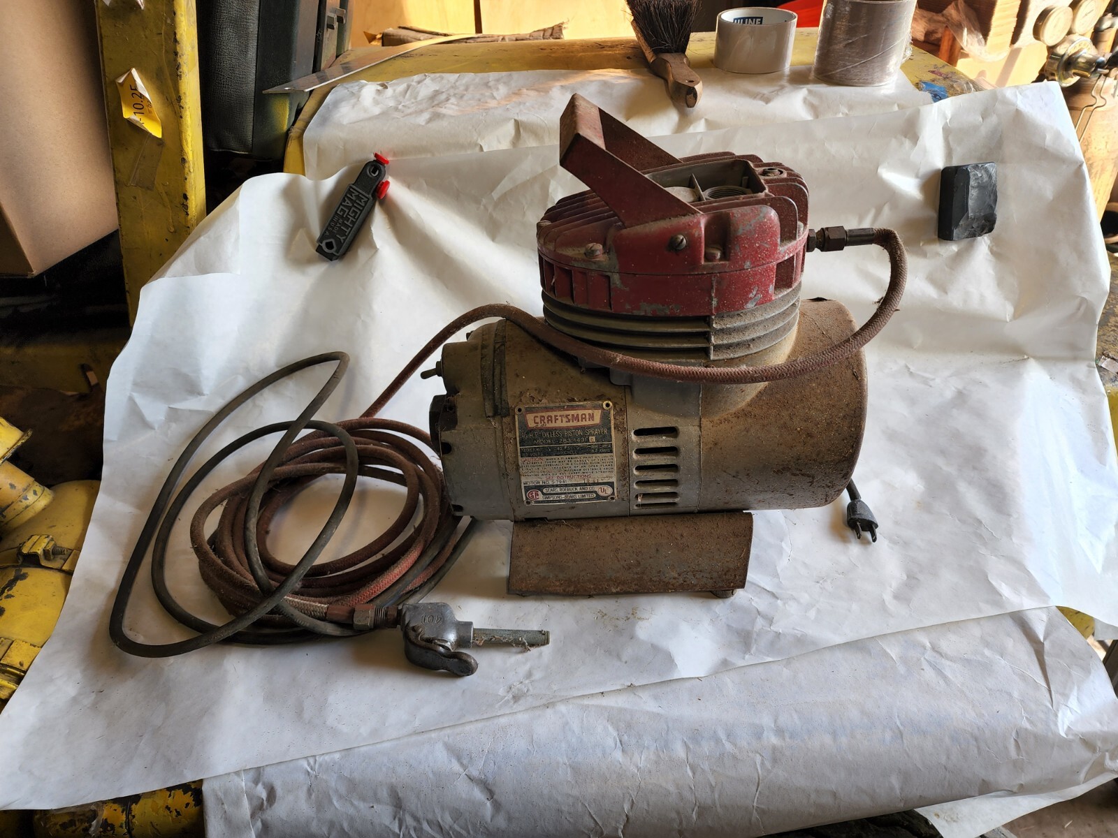 vintage-craftsman-oilless-air-compressor-paint-sprayer-tool-model-283