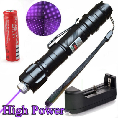 Laserpointer Beam Licht 2000nm 4KM Blau Lazer Taschenlampe USB Wiederaufladbar3Q