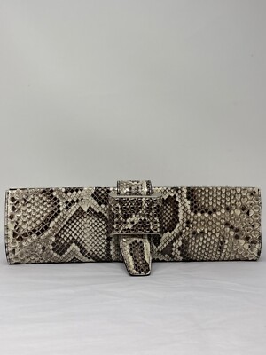 Tod s python clutch with silver embelishments