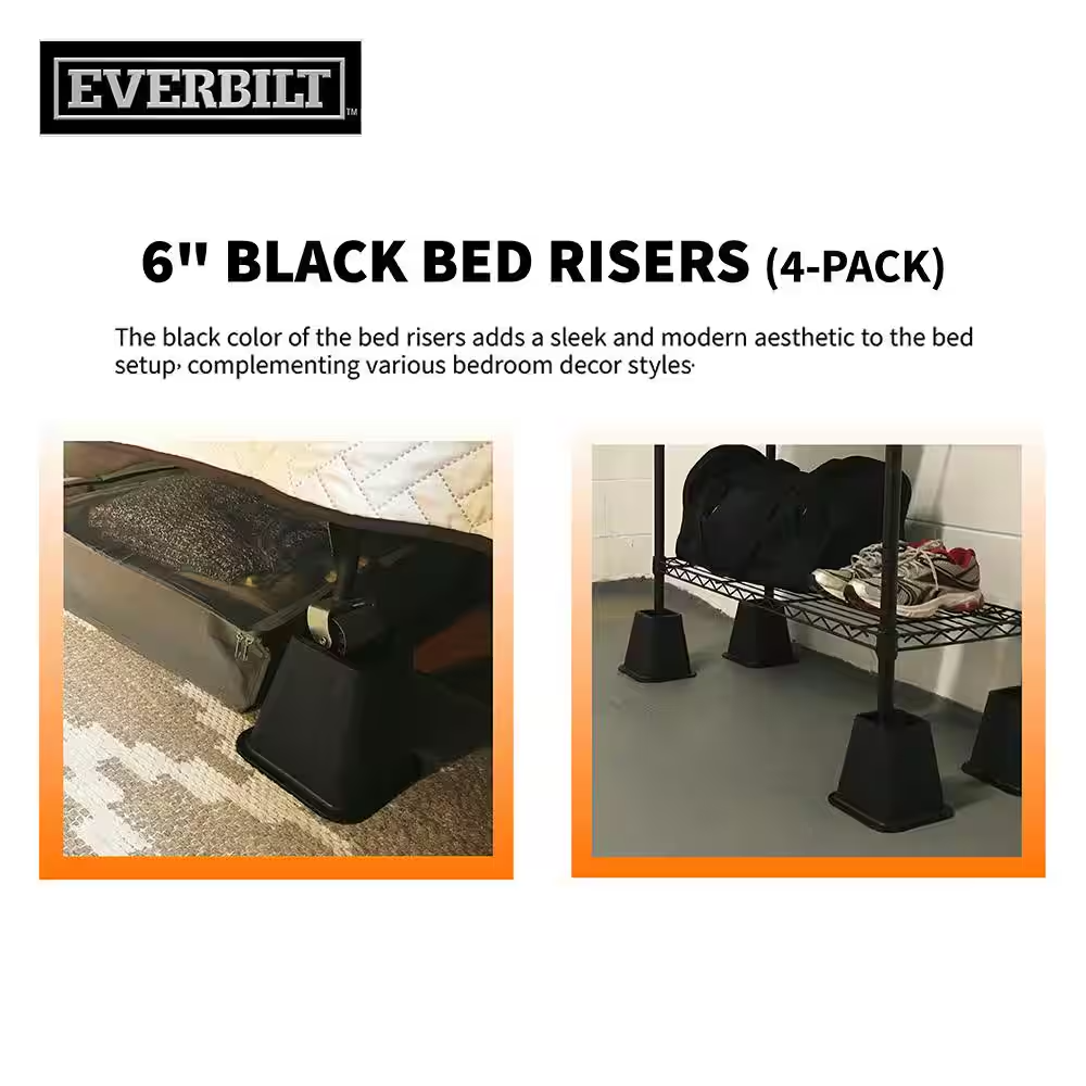 Hall Riser Home Lift Bed Risers At Home Depot Mezchi 6 Pack Bed Furniture Risers, 6 Inch ...