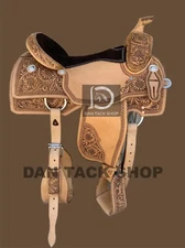 Handmade Premium Full Grain Leather Western Ranch Saddle with Tack Set