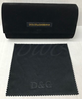 DOLCE & GABBANA サングラス ケース、巾着付き 値下げ可 Dolce & Gabbana Black Hard Box Magnetic Sunglasses case with