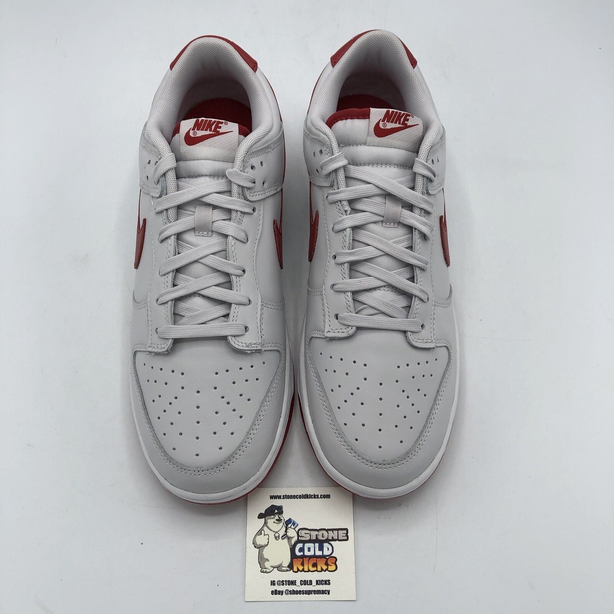 Nike Dunk Low Vast Grey Varsity Red-White FJ0832-011 Size 10.5
