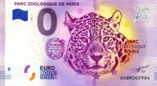75012 Parc zoologique de Paris 7, 2020, Billet Euro Souvenir
