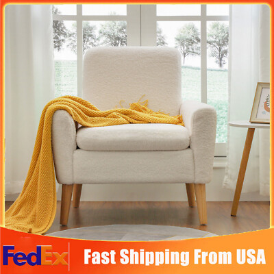 Modern Single Sofa Soft Touch Lamb Wool Lambswool Upholstered Chair Living Room
