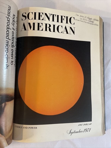 1971 July-December, Scientific America Magazine Bound Volume #225 (BM64) - Picture 3 of 5