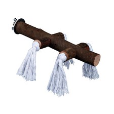 Natural Living Wooden Perch with Rope & Screw Attachment 20cm Bird Perc