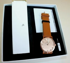 Shore Project Watch Holkham Watch Leather +Extra white silicon strap  watch 