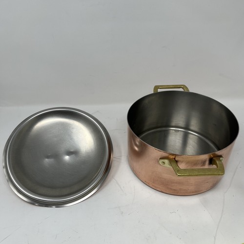 Paul Revere Limited Edition Copper 2 Quart Casserole Pan W/Lid Brass Handle - Picture 7 of 22
