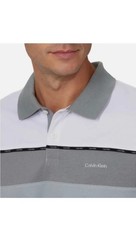 Calvin Klein Men's Short Sleeve   Golf Polo Shirt Light Gray  White Size - 2XL