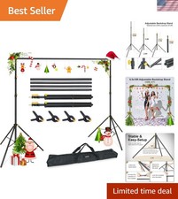 10x6.5ft Adjustable Photography Backdrop Support Stand Kit with Carry Bag