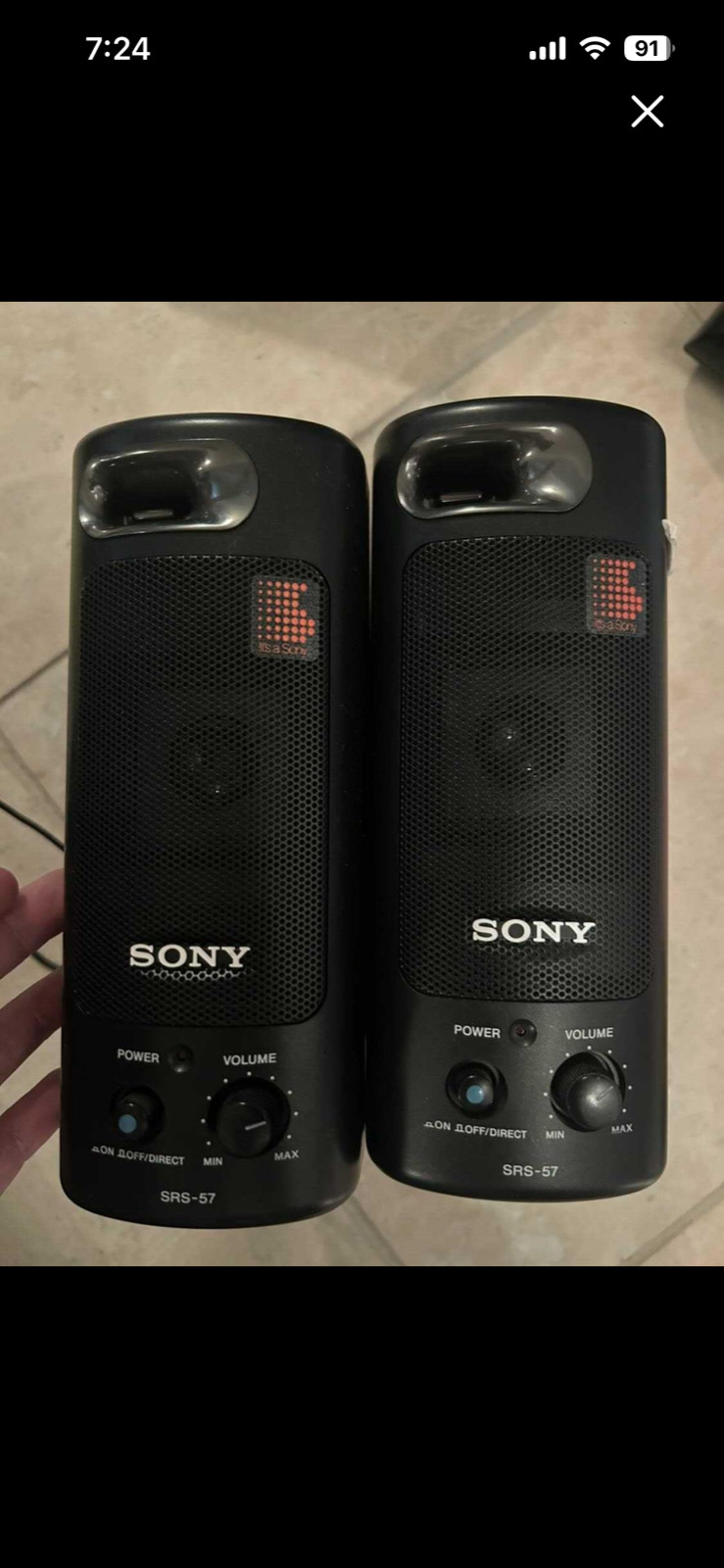 Sony SRS-57 Computer / Laptop Speakers - Battery Or AC Power Option VTG Audio