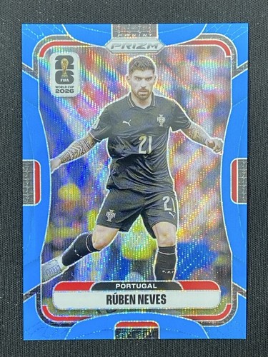 Ruben Neves 2026 Panini Prizm FIFA World Cup Fluorescent Blue Wave /225 #370