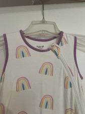 Kyte Baby Bamboo Sleep Sack in White With Rainbows - Large .5 tog