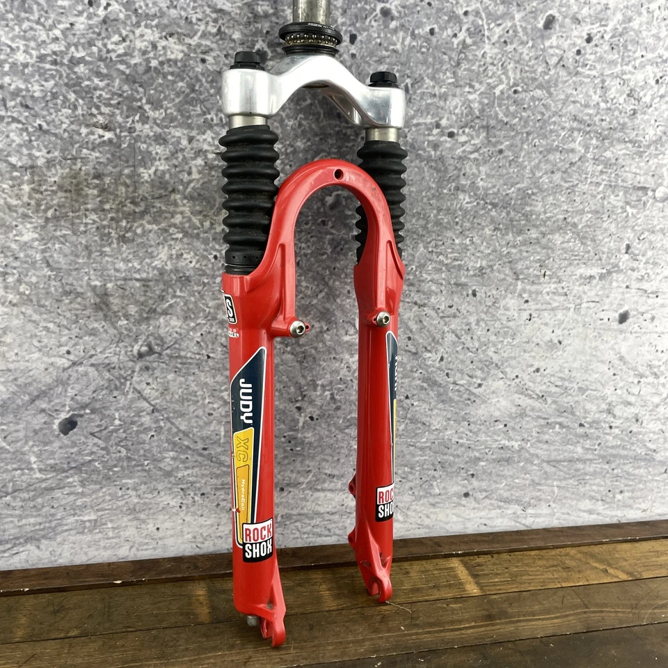 Vintage Rock Shox Judy XC Long Travel Fork 1 1/8 Threadless Disc 90s MTB Red - Image 2 of 4