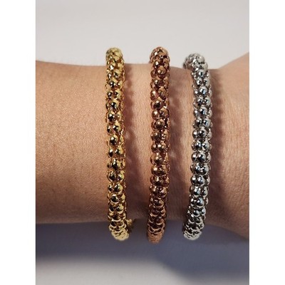 Semi VTG NWT Trendy 3 Popcorn Bracelets ION SS Bracelets 7.5'' Ultra Durable