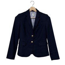 J. Crew Navy Blue Original Schoolboy Gold Button Wool Blend Blazer Jacket 2