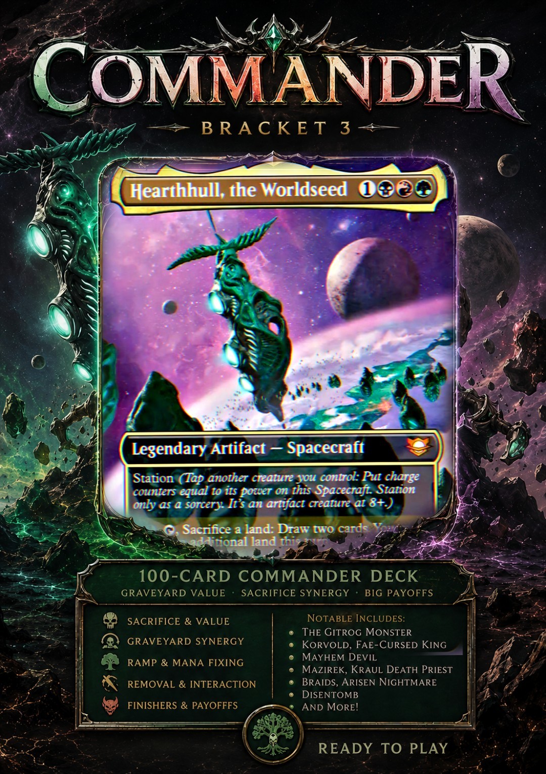 MTG Hearthhull, the Worldseed Commander Deck | Jund Sacrifice EDH Ready