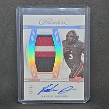 RAHEIM SANDERS 2025 National Treasures Collegiate Flawless RPA /25 RC Patch Auto