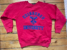 Felpa Merchandise Ufficiale Università Edimburgo Rossa Piccola Cotone 30/32 Ottime Condizioni 