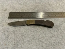 Gerber USA Wood Handle Brass Lock Back Pocket Knife 6.25” Long