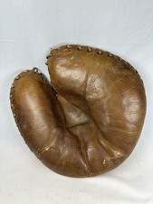 Vintage 1940s Leather Baseball Glove Catchers Mitt