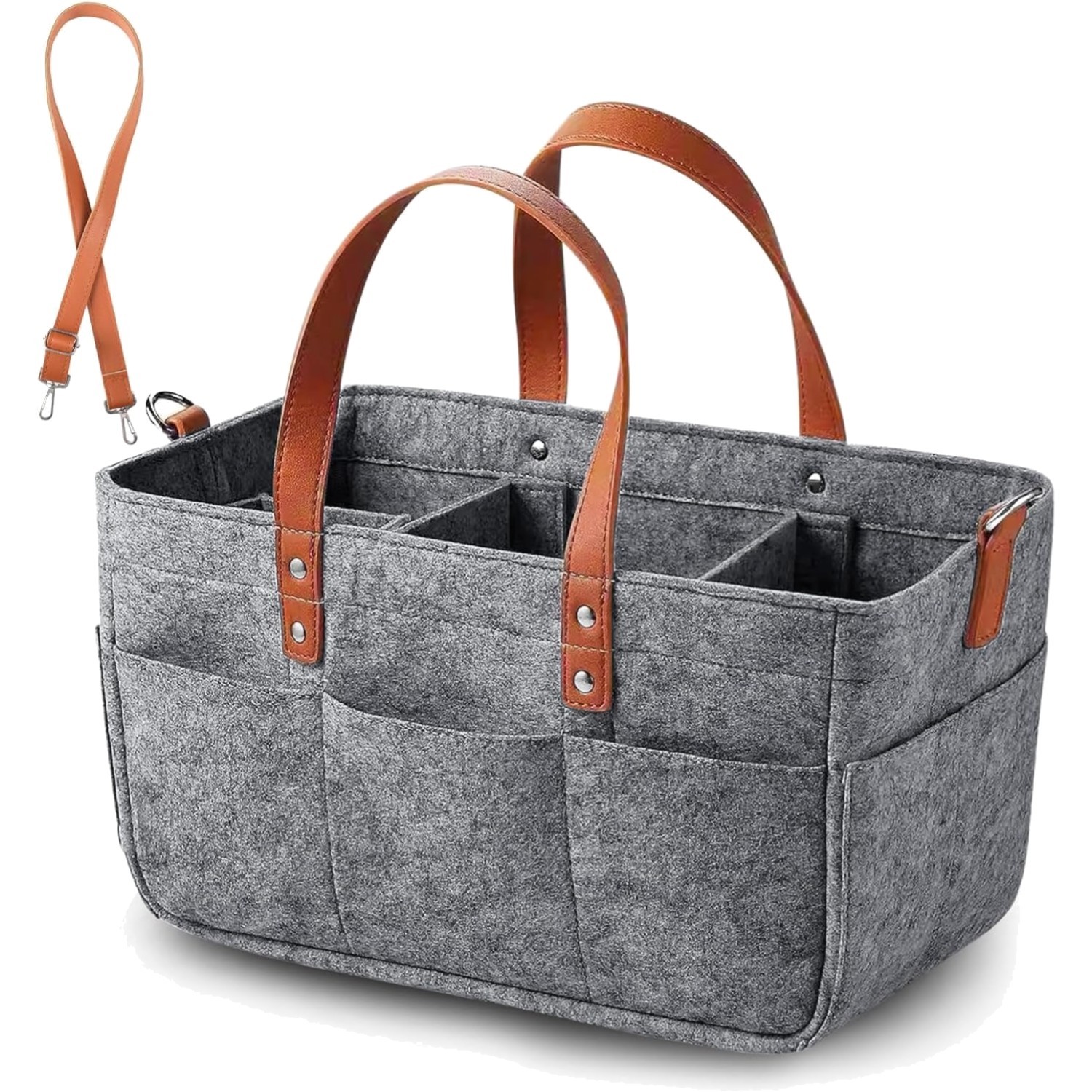 Filztasche Einkaufskorb Shopper 30L Dunkelgrau modern
