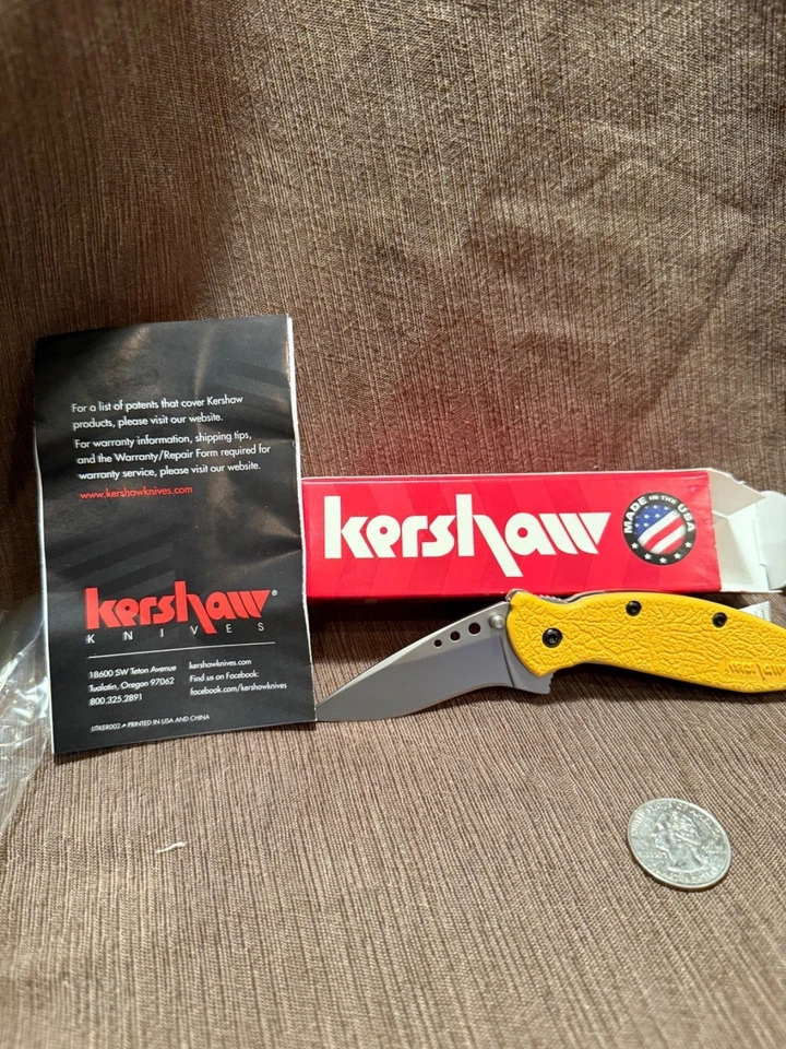 Cuchillo Plegable Kershaw 1620YL Callion Amarillo EE. UU. Foto 2 de 2