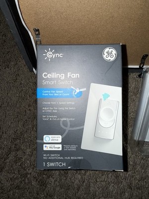 Cync by GE 4-Speed Ceiling Fan Smart Switch (CSWFSBLBWF1/ST-IP).