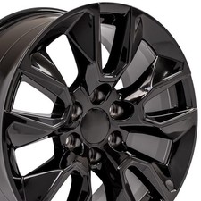 Set 4 Gloss Black 20 Inch 5916 Rims Fit Sierra Yukon Escalade 23377015