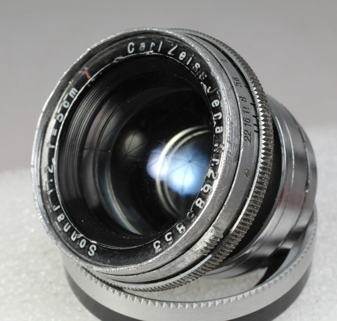 Objectif Carl Zeiss Jena Sonnar 50mm F/2 - Monture Contax - Pour Appareils Contax I/II/III