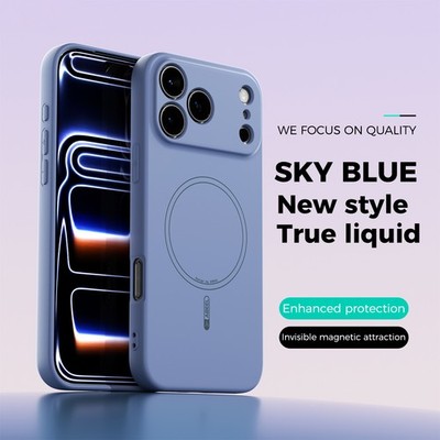 Liquid Silicone Magnetic Phone Case Cover for iPhone 17 16 15 14 13 Pro Max