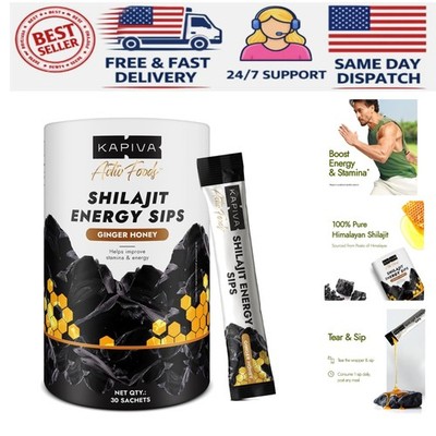 Boost Your Energy On-the-Go with 30 Ginger Honey Shilajit Sticks - 7500mg