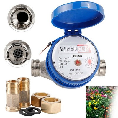 Gartenwasseruhr Geeicht 1/2'' Zapfhahnzähler Zapfhahn kalt Wasseruhr Wasserzähler