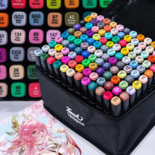 24-80 Colors Dual Tip Oil Based Art Markers Set for Drawing Sketching Manga