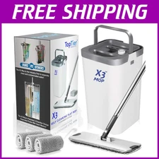 3-Chamber Flat Mop and Bucket Set