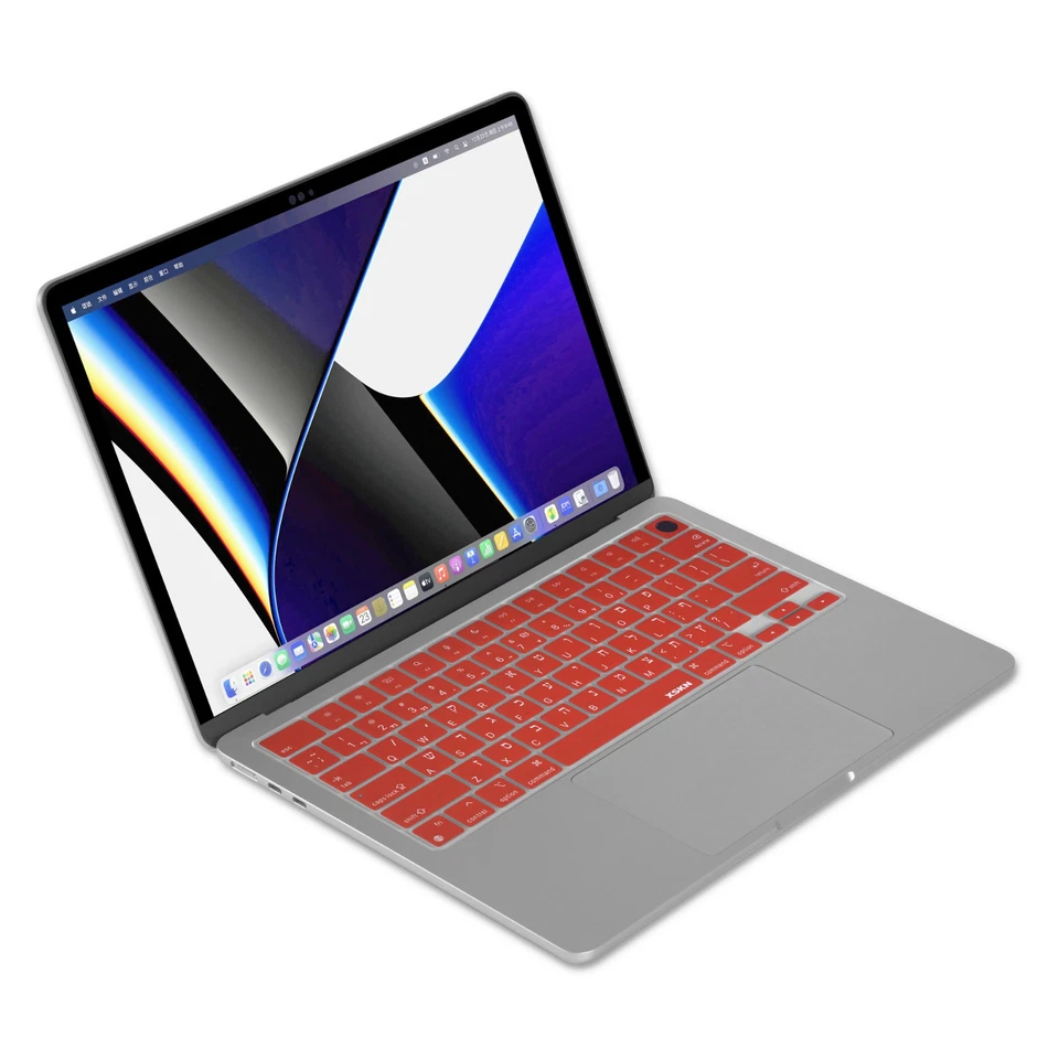XSKN Red Hebrew Keyboard Cover for 2022-2025 Macbook Air 13.6/Macbook Air 15.3 - Image 4 of 4