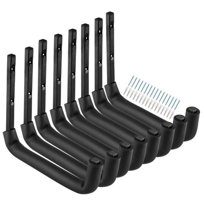 8 Pack Garage Storage Hooks,10 Inch Heavy Duty Ladder Storage Hanger, Wall Mo