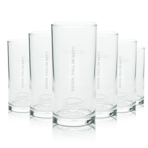 6X Bauer Saft Glas 0,2L Longdrink Amsterdam Becher Cocktail GläSer Gastro Bar-image