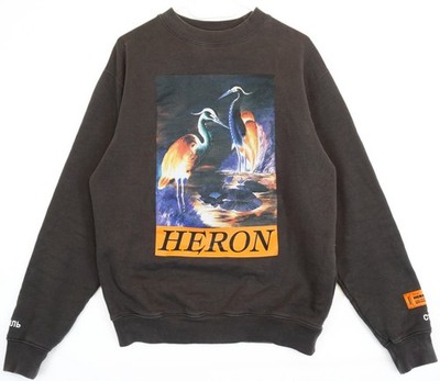 Heron Preston Big Print Dark Gray Sweater Oversized Size XXS (will
