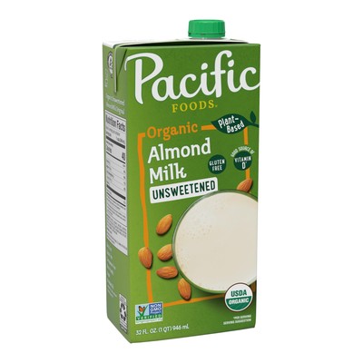 Pacific Foods Organic Unsweetened Almond Milk 32oz Lactose Free Vegan Milk