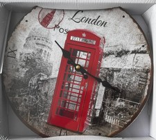 Wanduhr London Motiv 28 cm Deko Uhr NEU Telefonzelle Post England Clock
