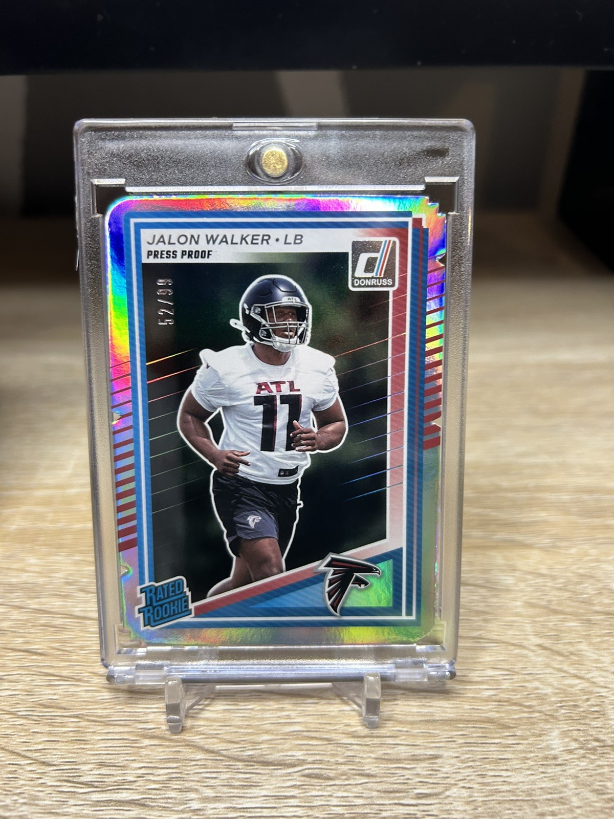 2025 Panini Donruss Jalon Walker Rated Rookie Die Cut Press Proof /99 Silver