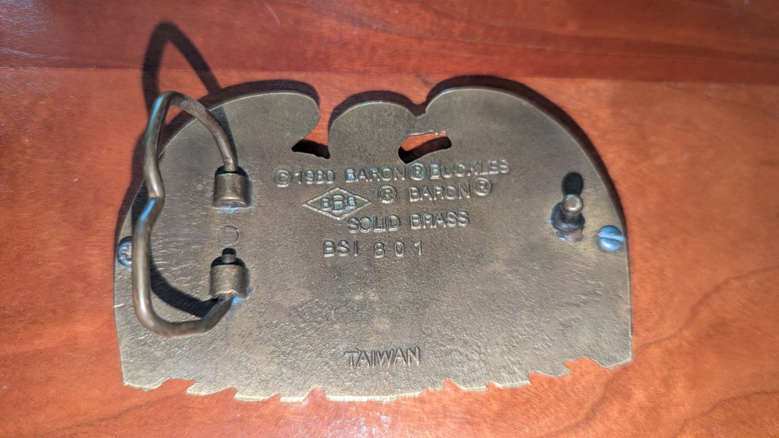 1980 Solid Brass Double Eisenhower Dollar Belt Bu… - image 5